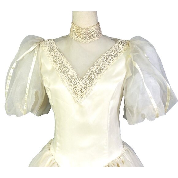Vintage NWT Jessica McClintock Romantic Renaissance Bridal Dress Victorian 9/10 - Picture 2 of 16